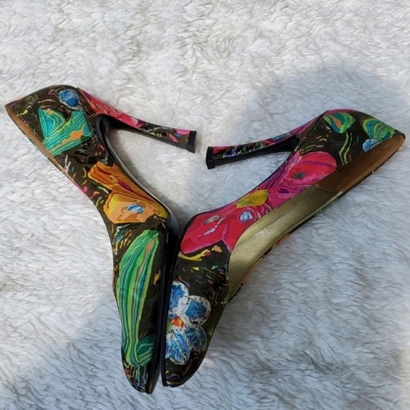 Charles Jourdan vintage print pumps 9 - Picture 3 of 9